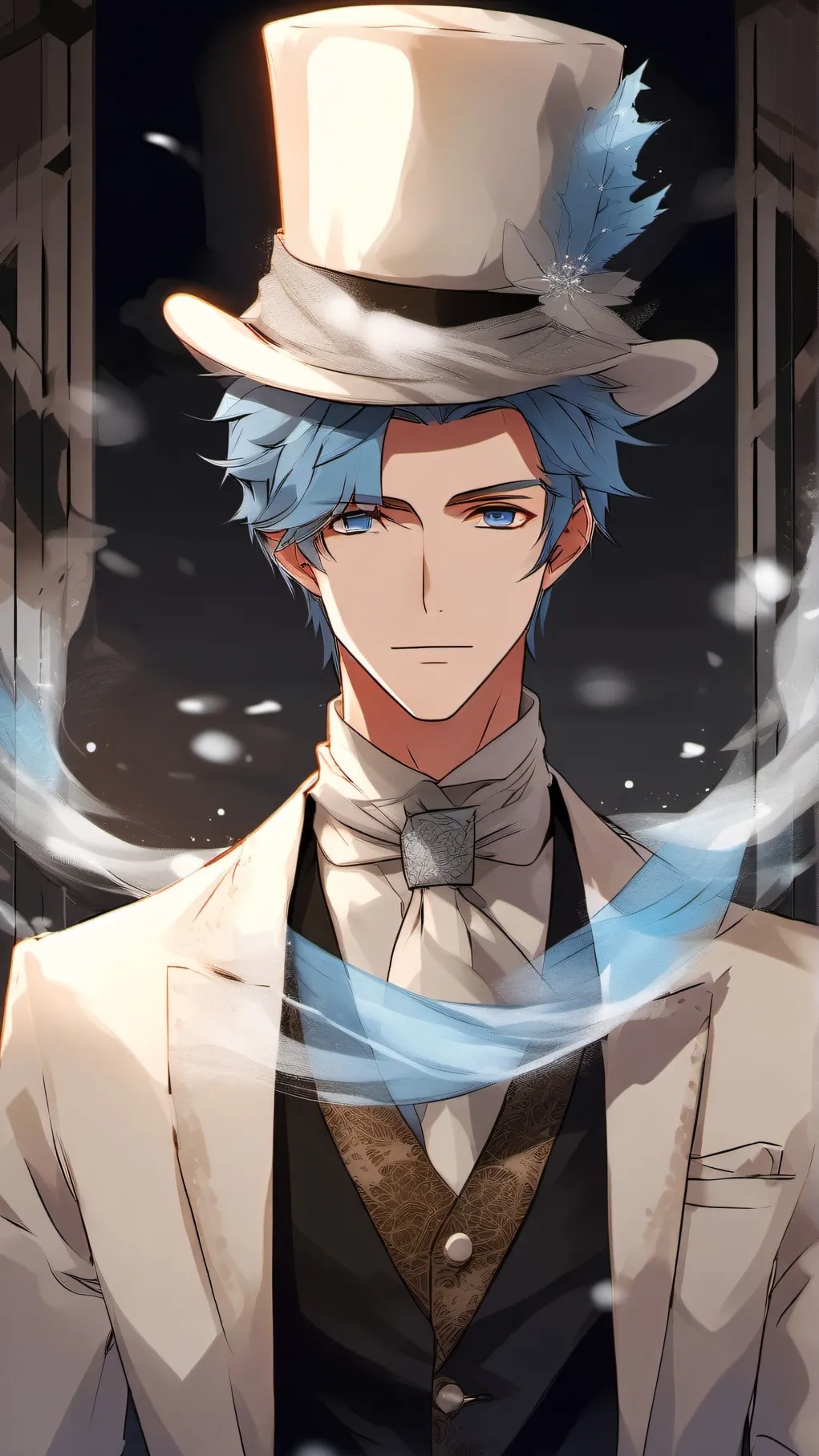 ai character: frosty background