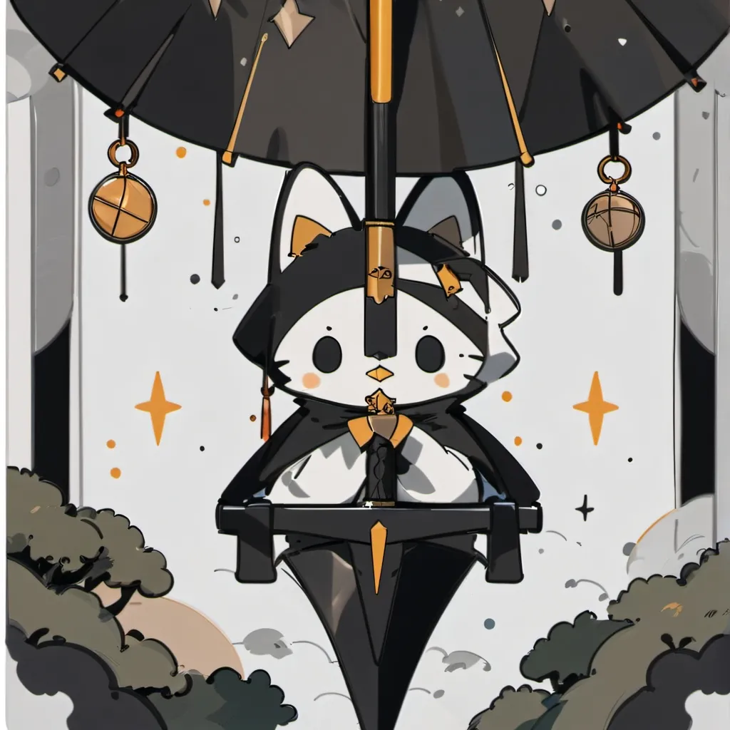 chat with ai character: Black hello kitty