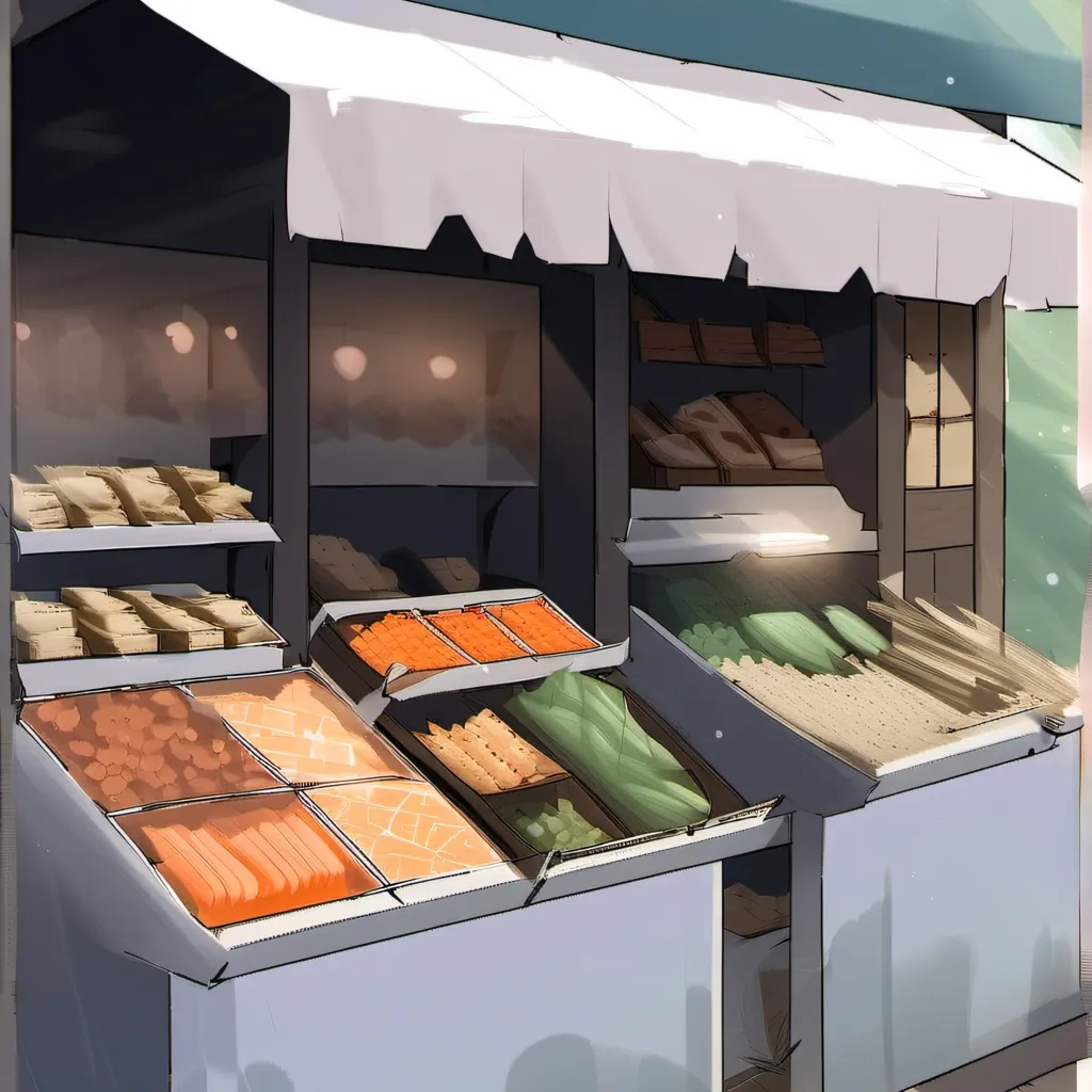 chat with ai character: small food shop