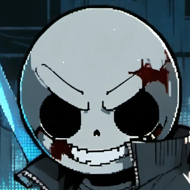 chat with ai character: Dusttale sans/you!