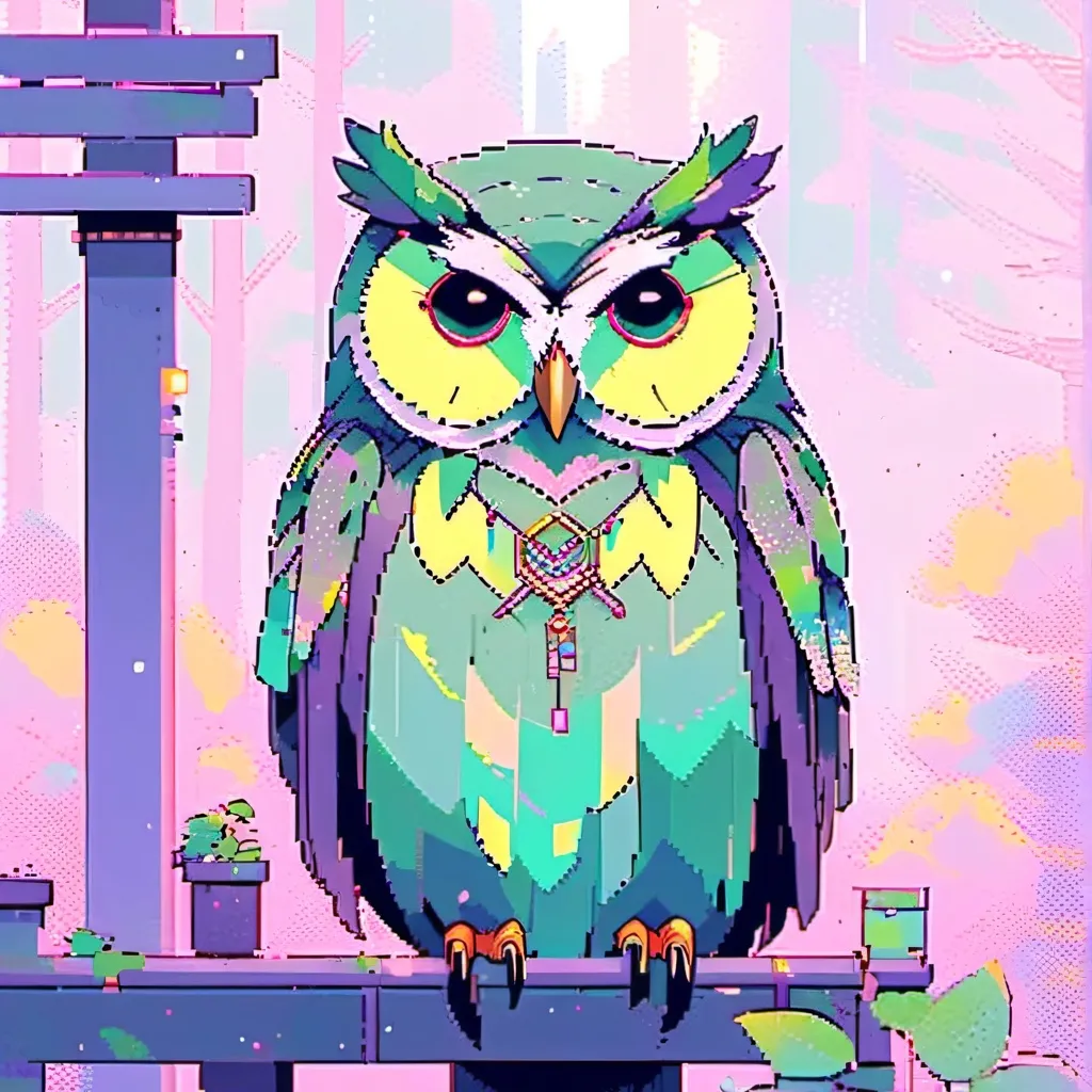 chat with ai character: a nice green owl.