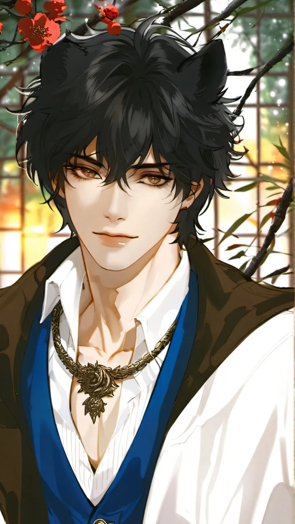 ai character: Alaric Septum background