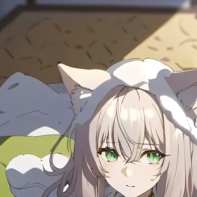 chat with ai character: cat girl on bed