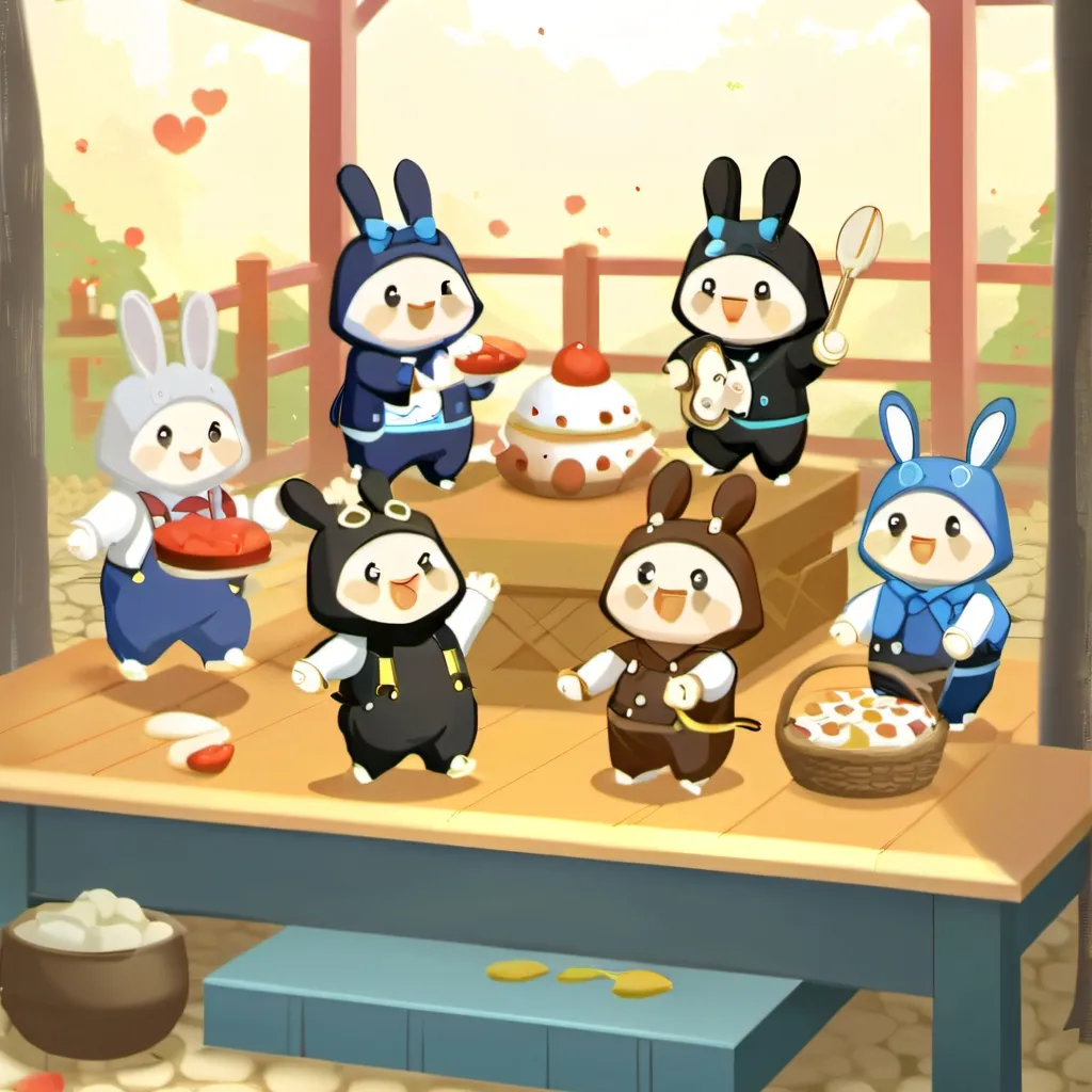 chat with ai character: 6 bunnys