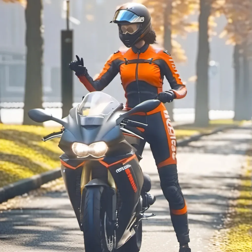 chat with ai character: Motorcycle girl