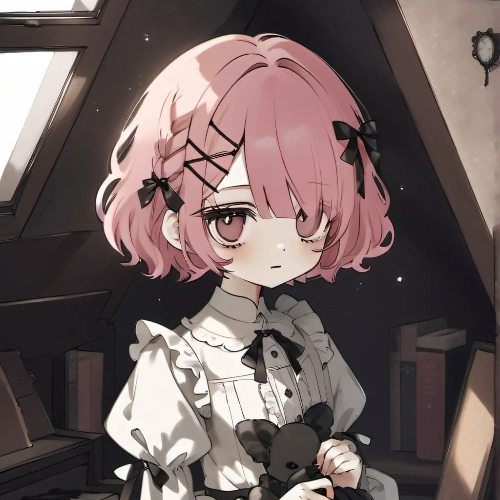 chat with ai character: Little pink doll