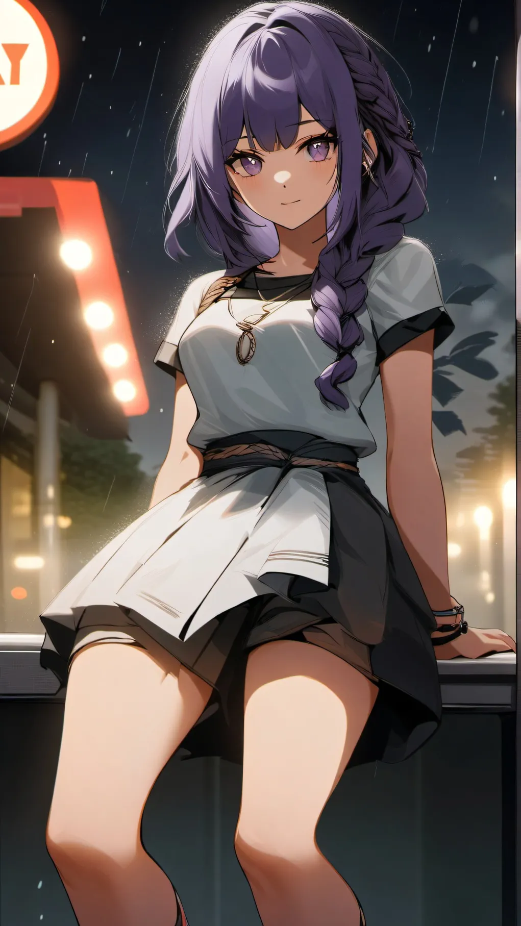 ai character: Violet background