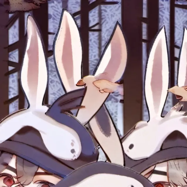 chat with ai character: 3 half bunnies