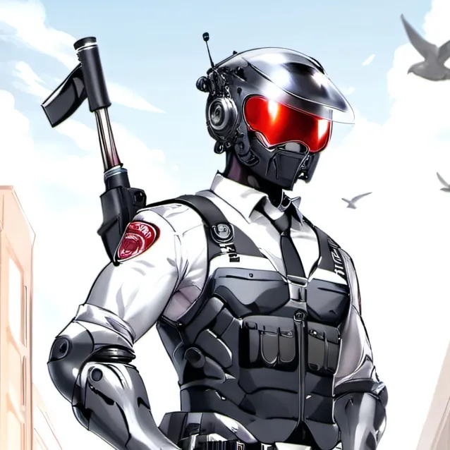 chat with ai character: corrupt robot cop