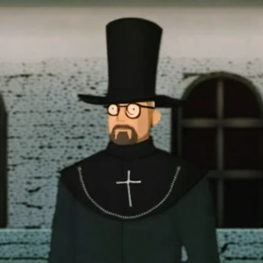 chat with ai character: priest from G&B