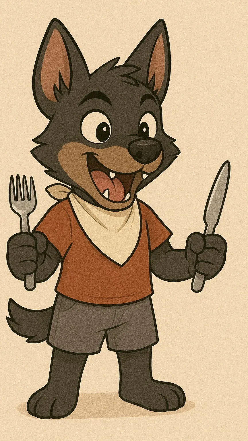 ai character: Hungry Wolf Puppy background