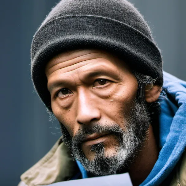 chat with ai character: Homeless man