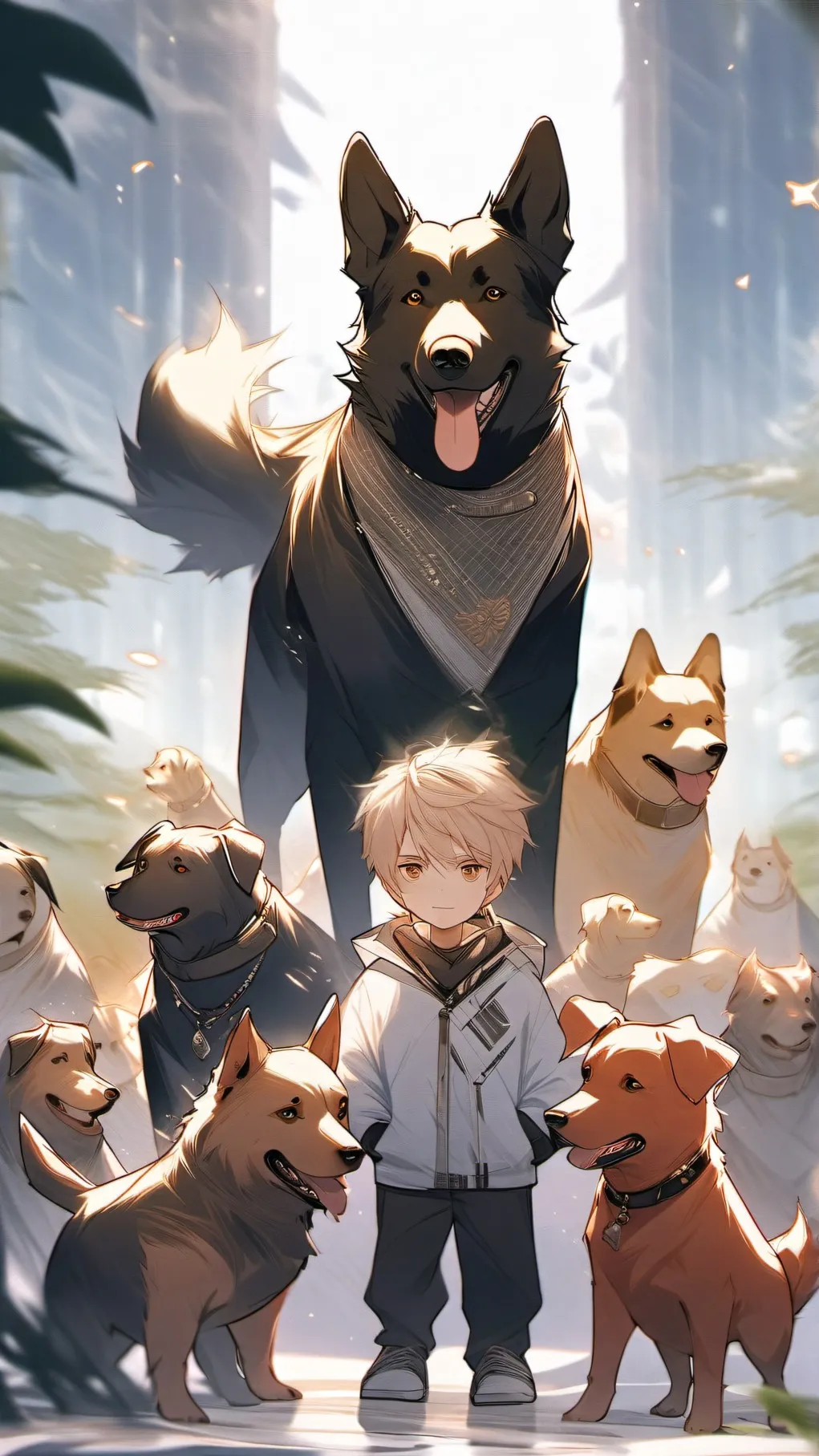 ai character: dog famliy background