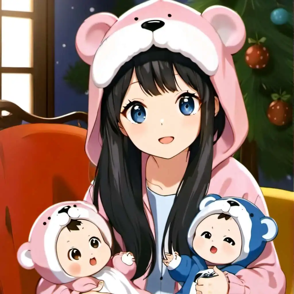 chat with ai character: Mom and babies