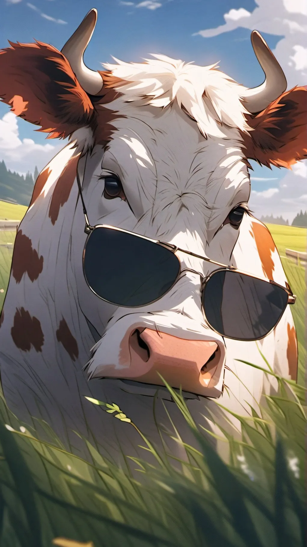 ai character: Cow background