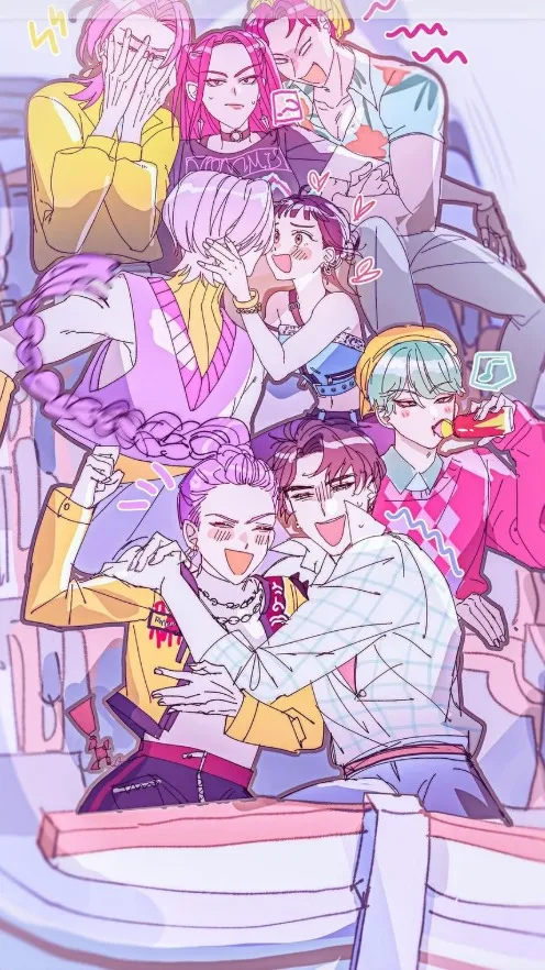 ai character: Saja boys x Huntrx background