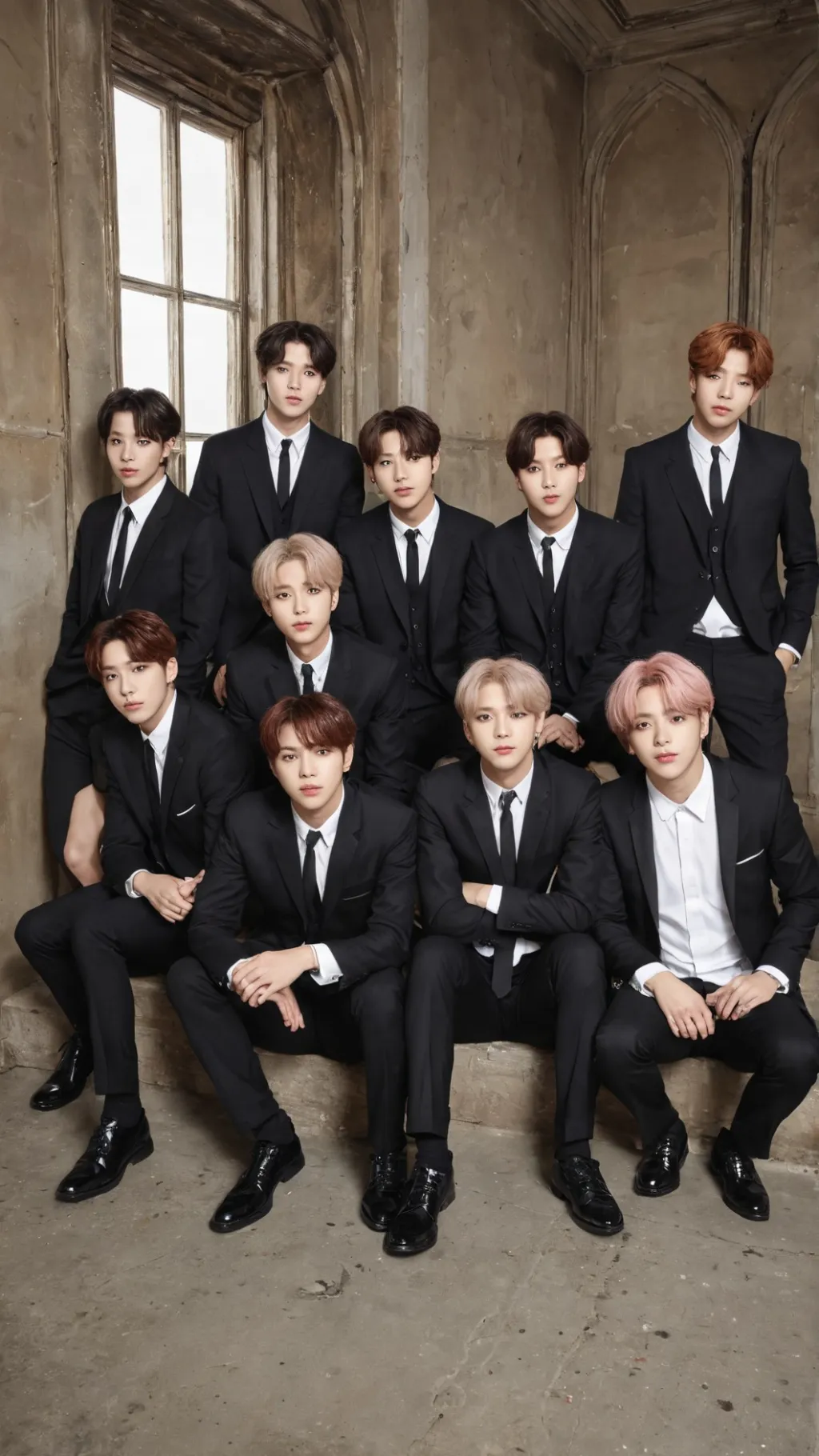 ai character: BTS  background