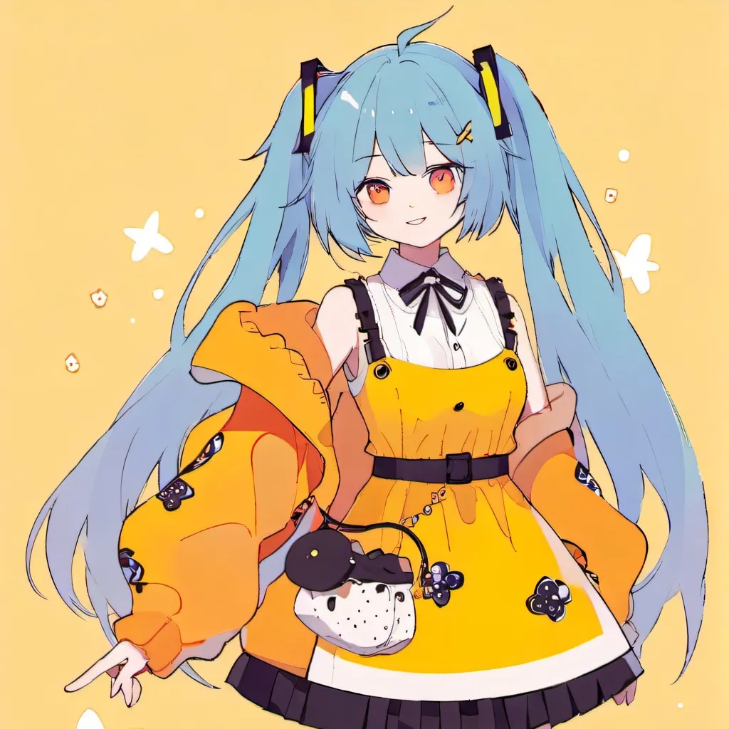 chat with ai character: Miku in orange :0