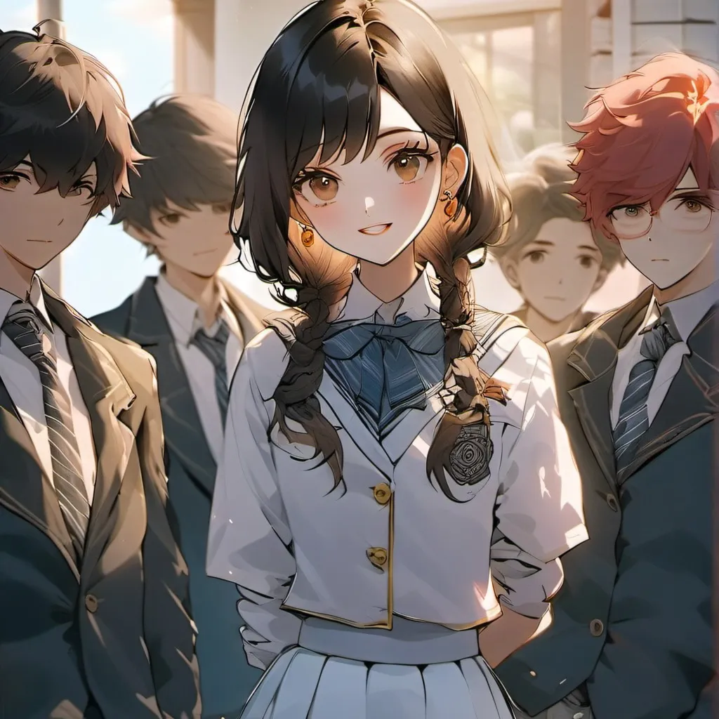 chat with ai character: one girl in school