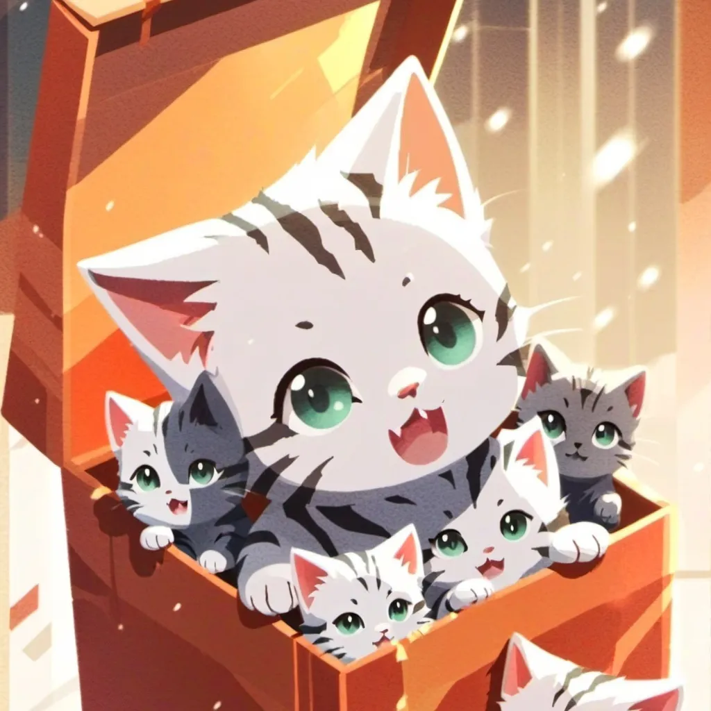 chat with ai character: mama cat,kittens