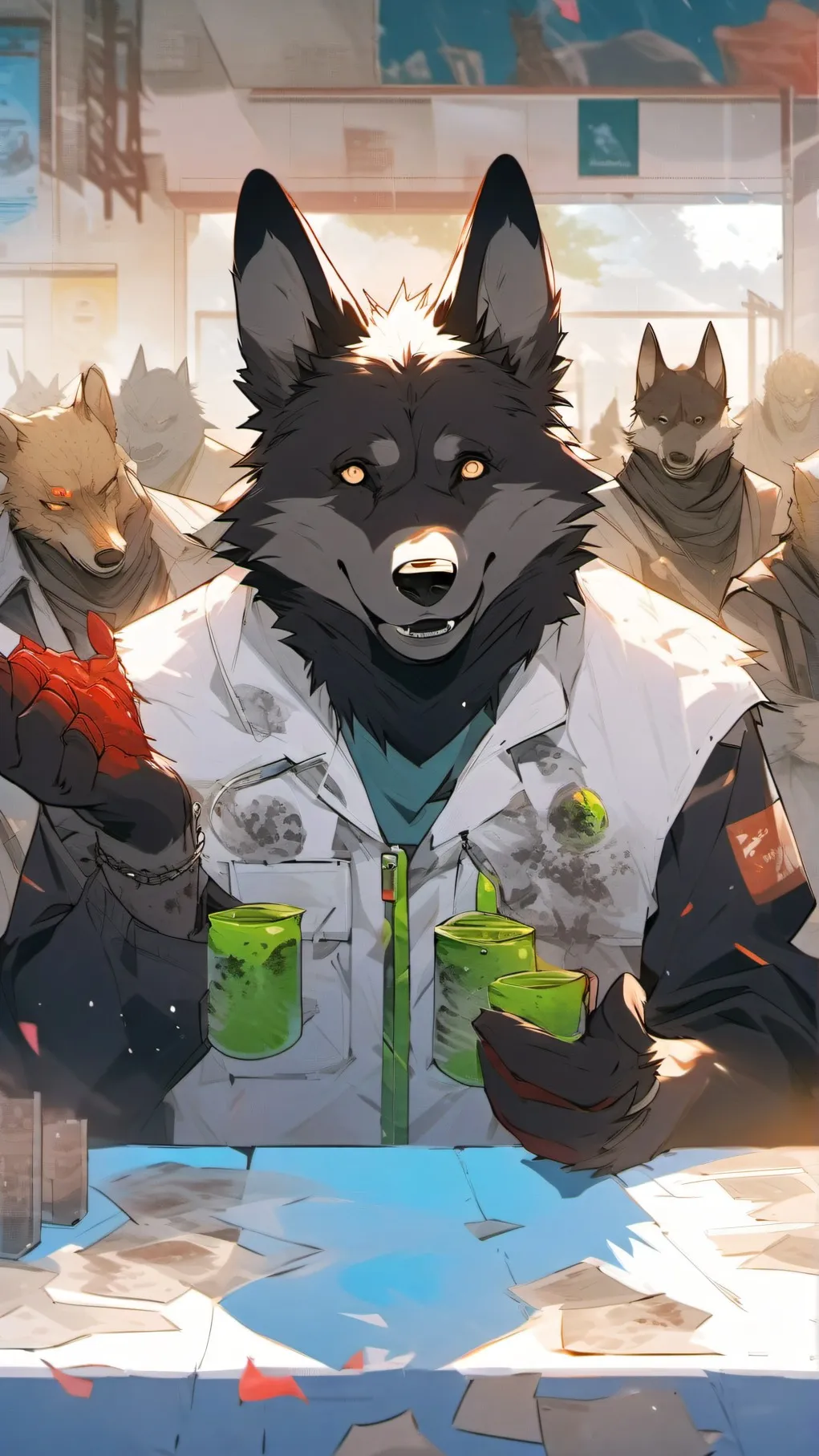 ai character: furry apocalypse  background