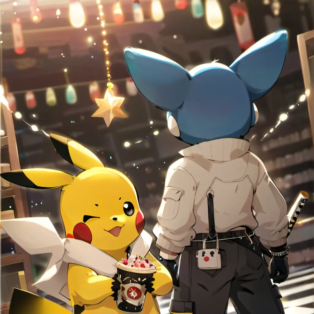 chat with ai character: Pikachu and stitch