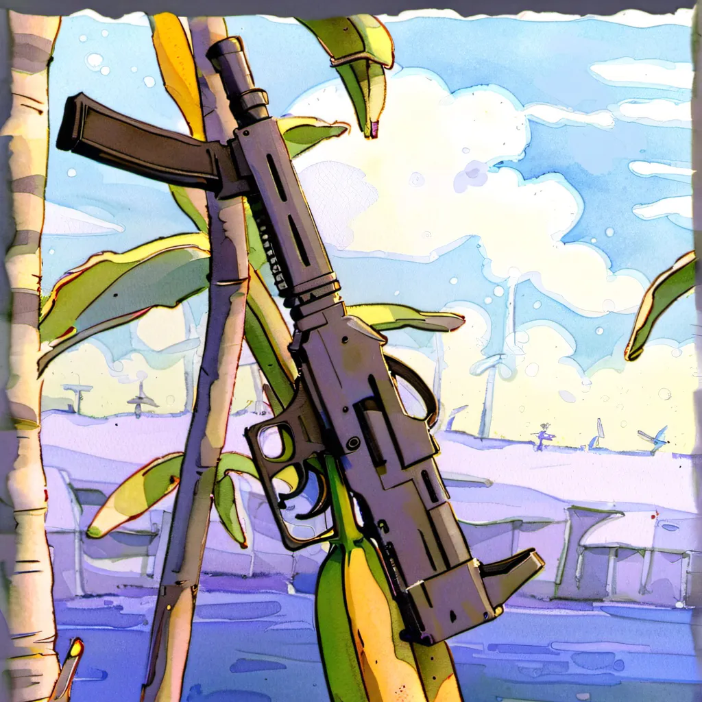 chat with ai character: Banana with gun 