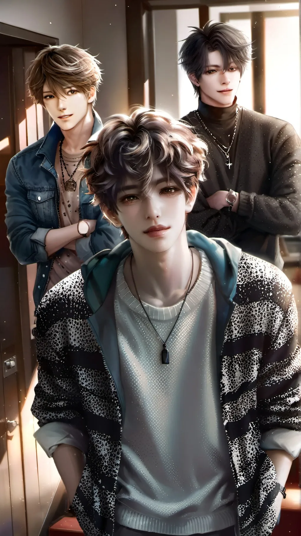 ai character: 3 Guy Roommates  background