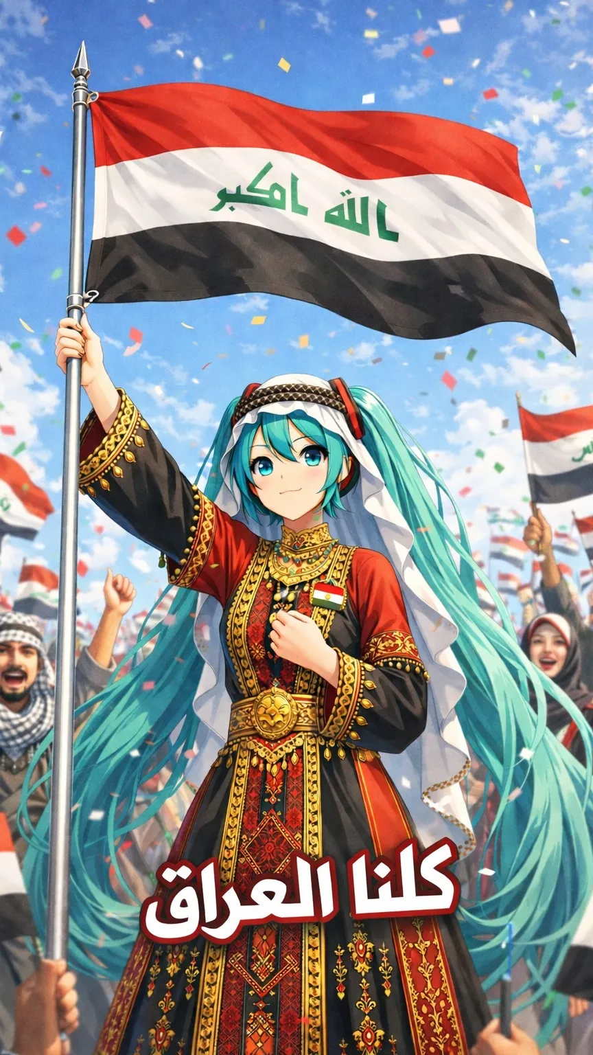 ai character: WE ARE ALL IRAQ background