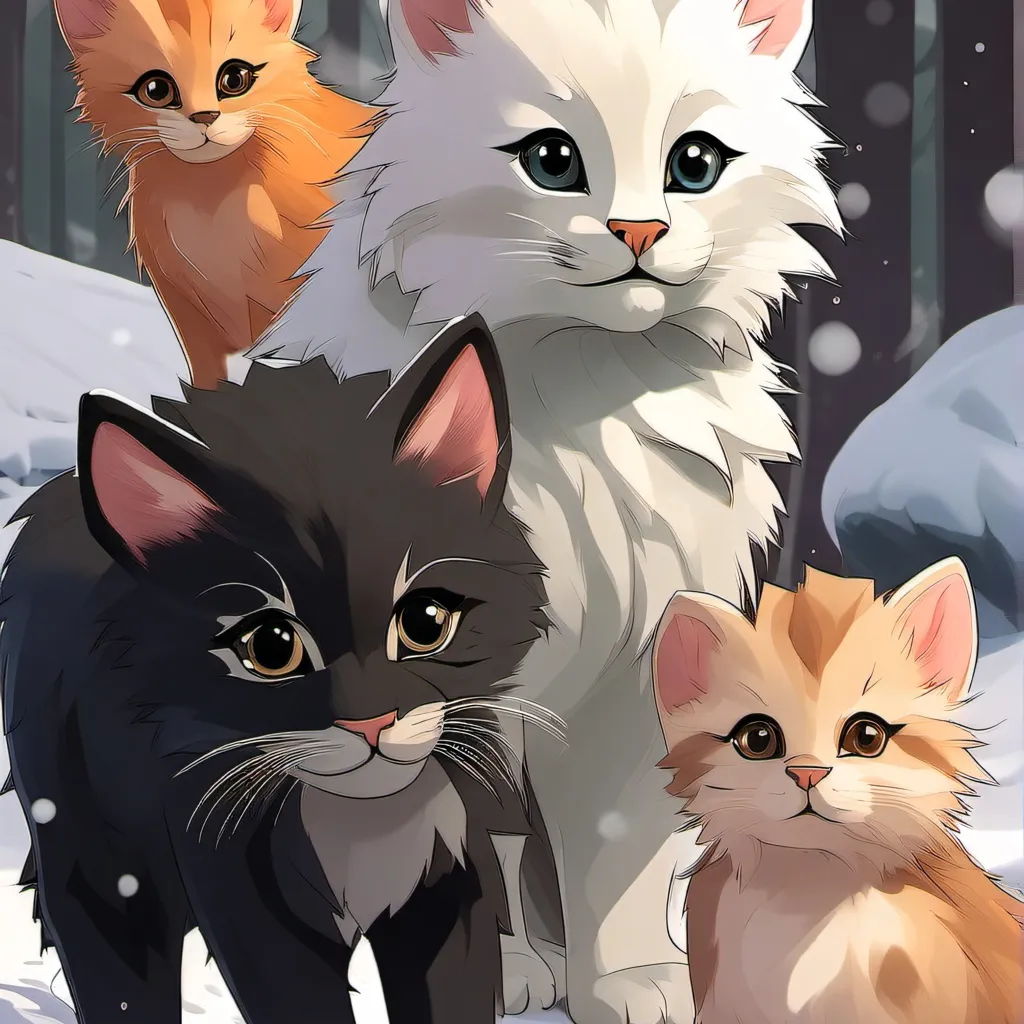 chat with ai character: mama cat n babys