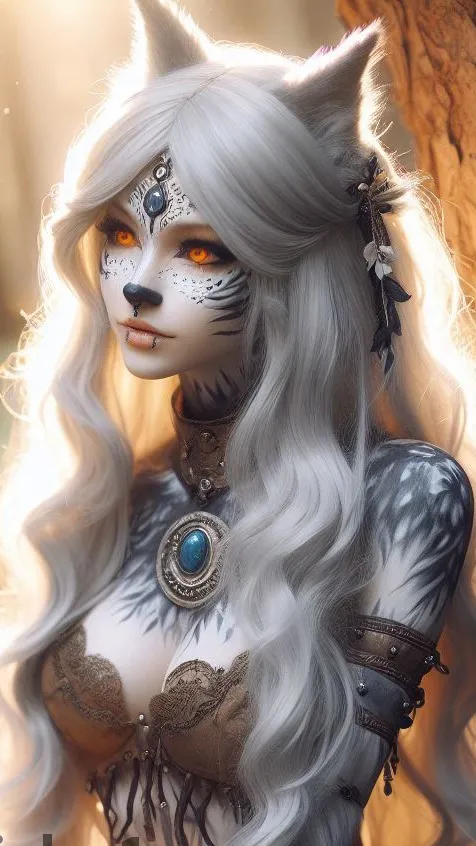 ai character: Aria  Silverclaw background