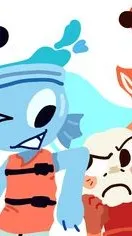 ai character: Shrimpo and finn background