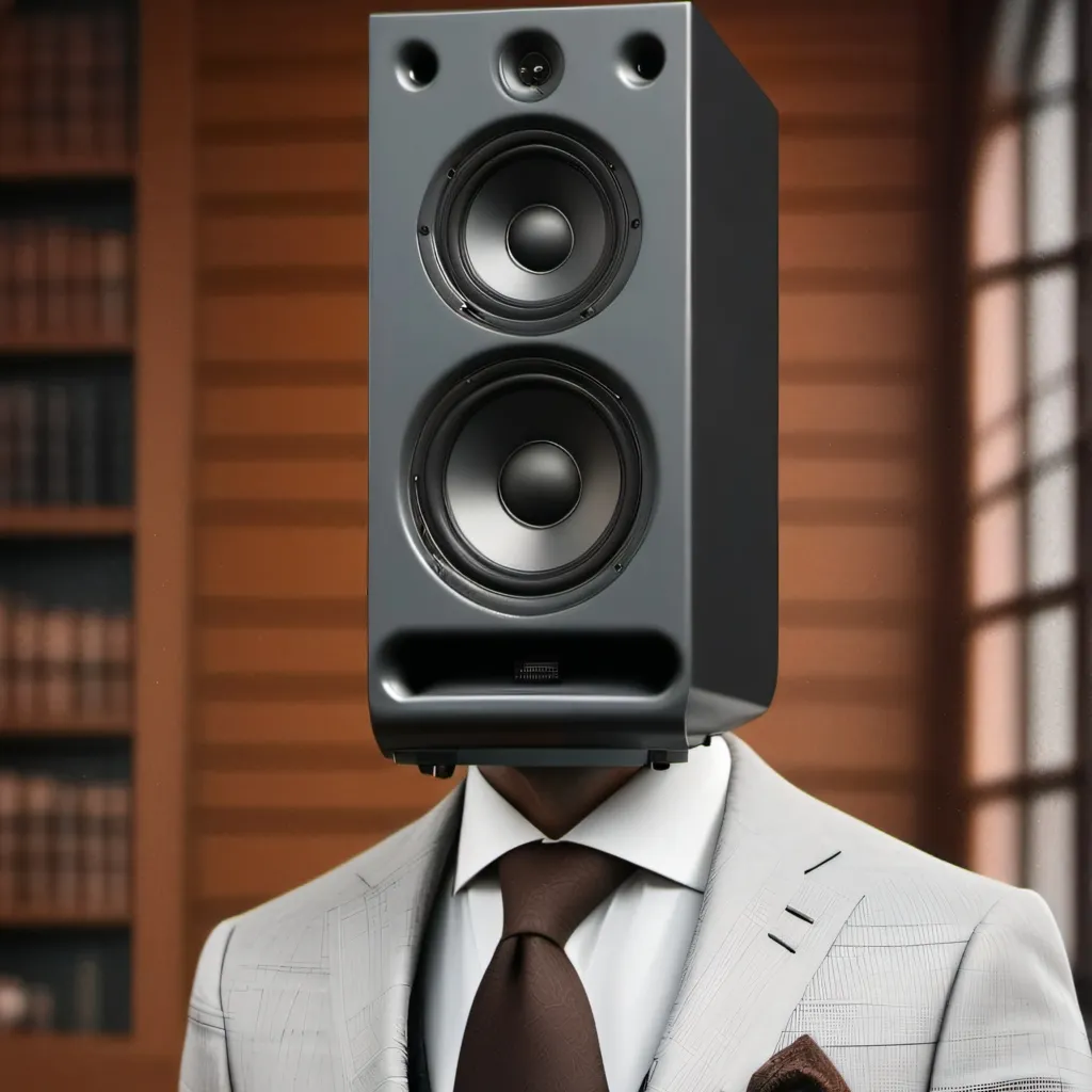 chat with ai character: Large speaker man 