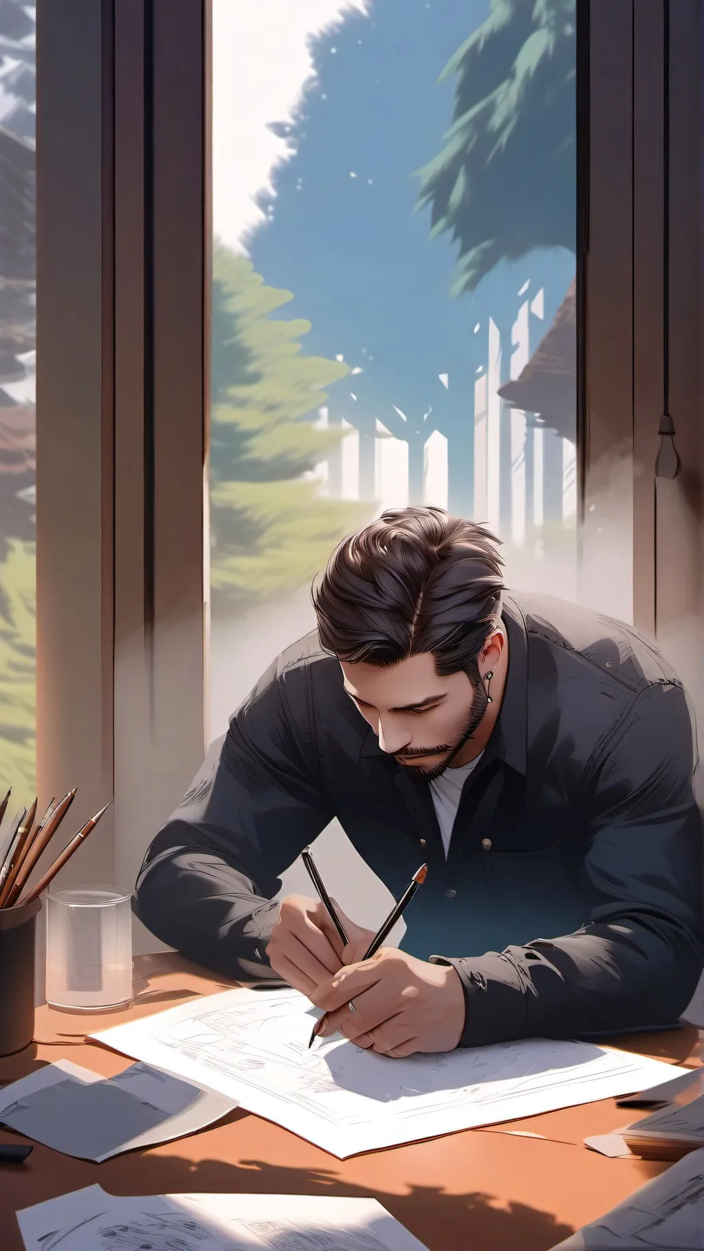 ai character: Art maker  background