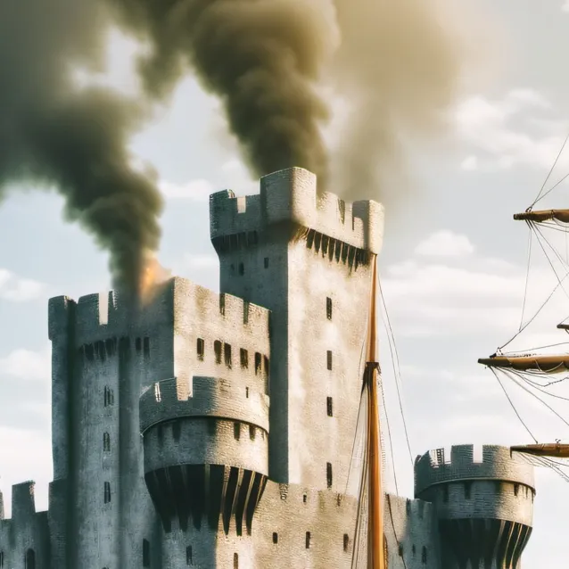 chat with ai character: burned castle