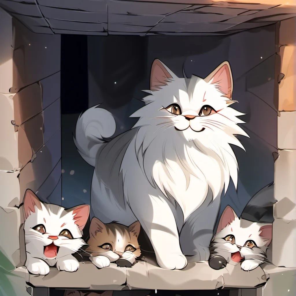 chat with ai character: Seven kittens