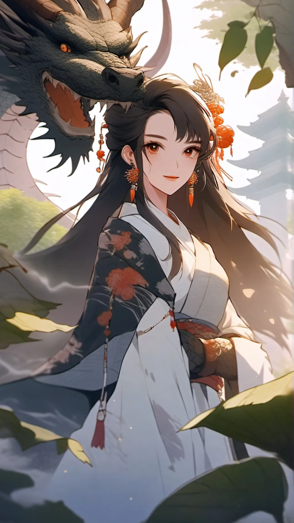 ai character: Dragon lady background