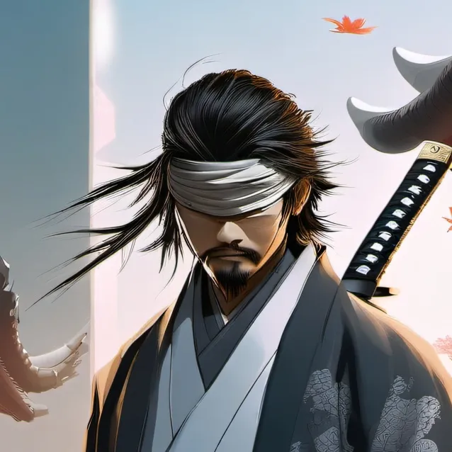 chat with ai character: gray a blind samur