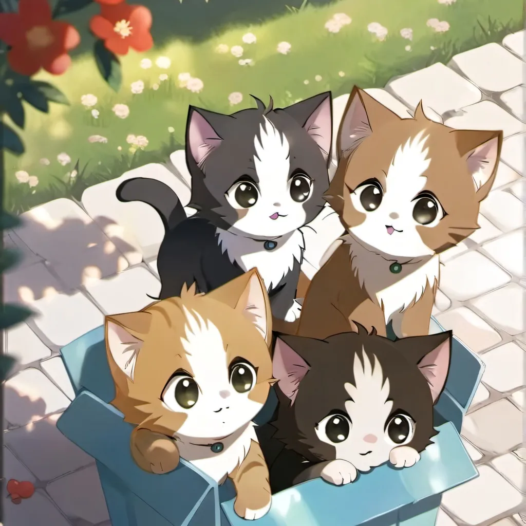 chat with ai character: da Four kittens