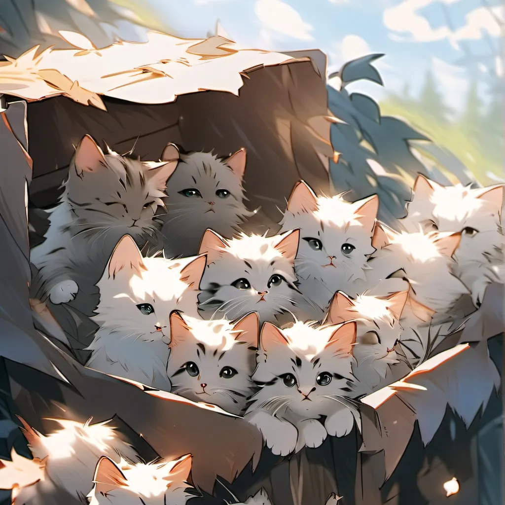 chat with ai character: Lots of kittens.
