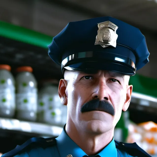 chat with ai character: WalMart cop 