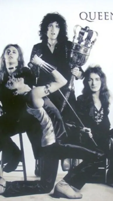 ai character: Queen meet Beatles background