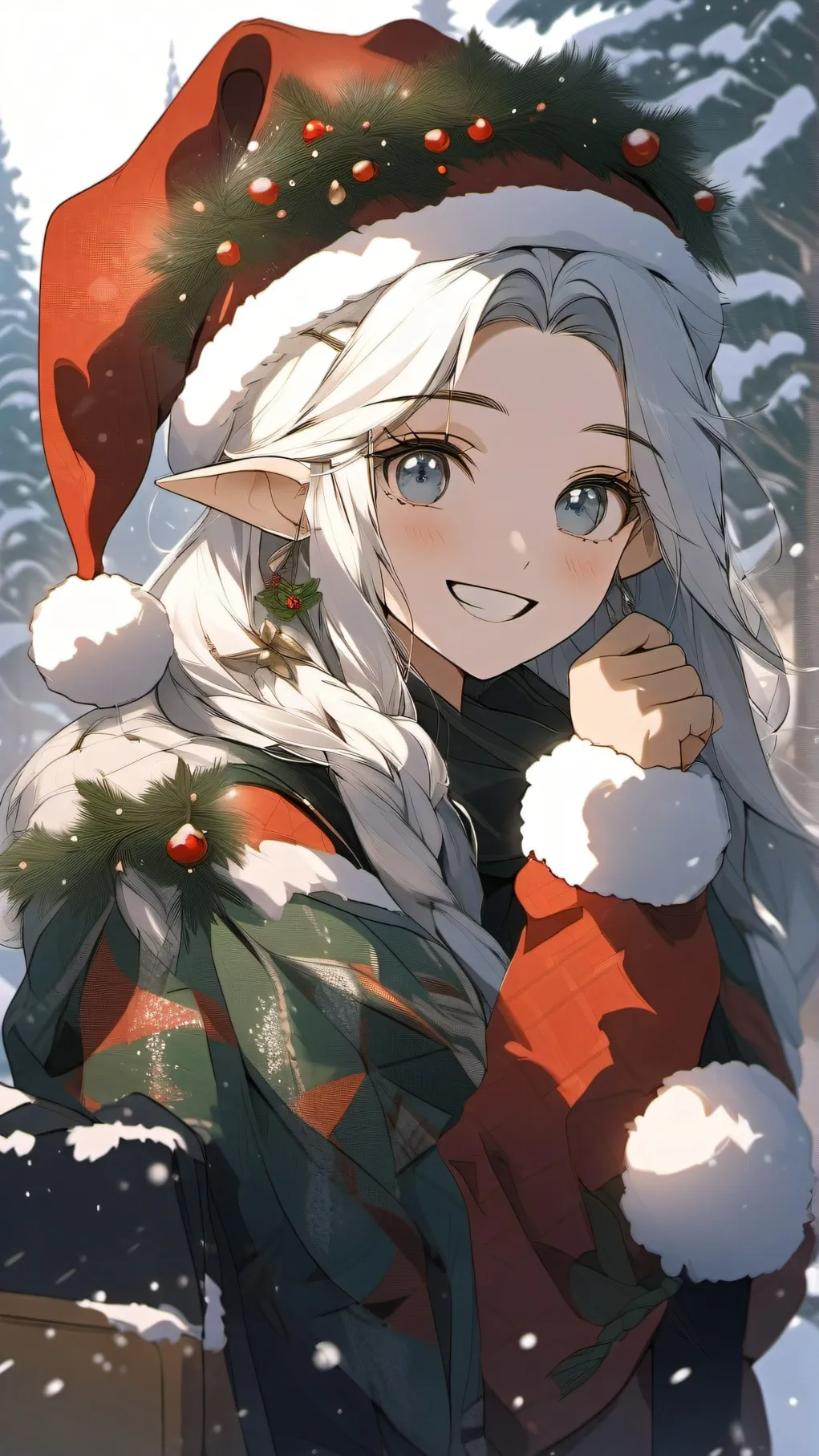 ai character: Christmass elf background
