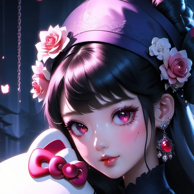 chat with ai character: a hello kitty girl