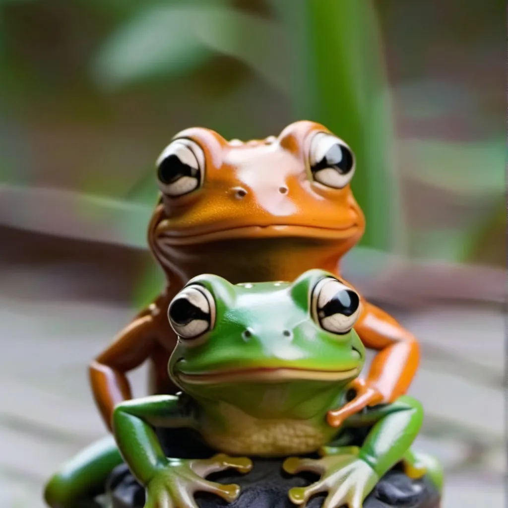 chat with ai character: Your two pet frogs