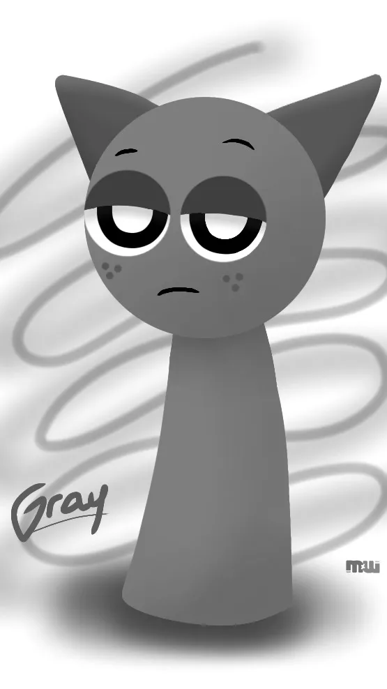 ai character: Gray background