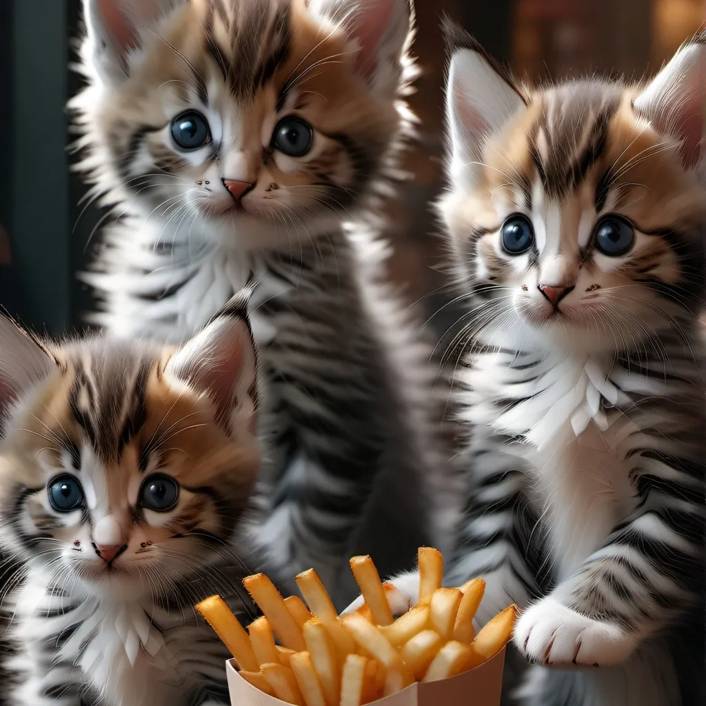 chat with ai character: hungry kittens