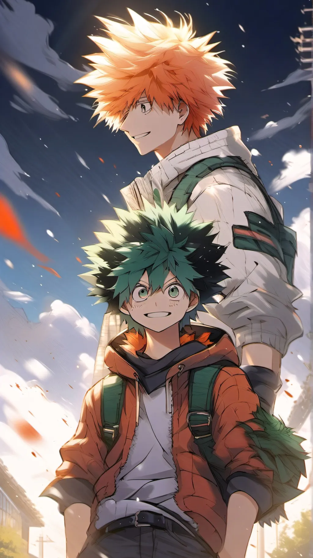 ai character: Deku X bakugo background