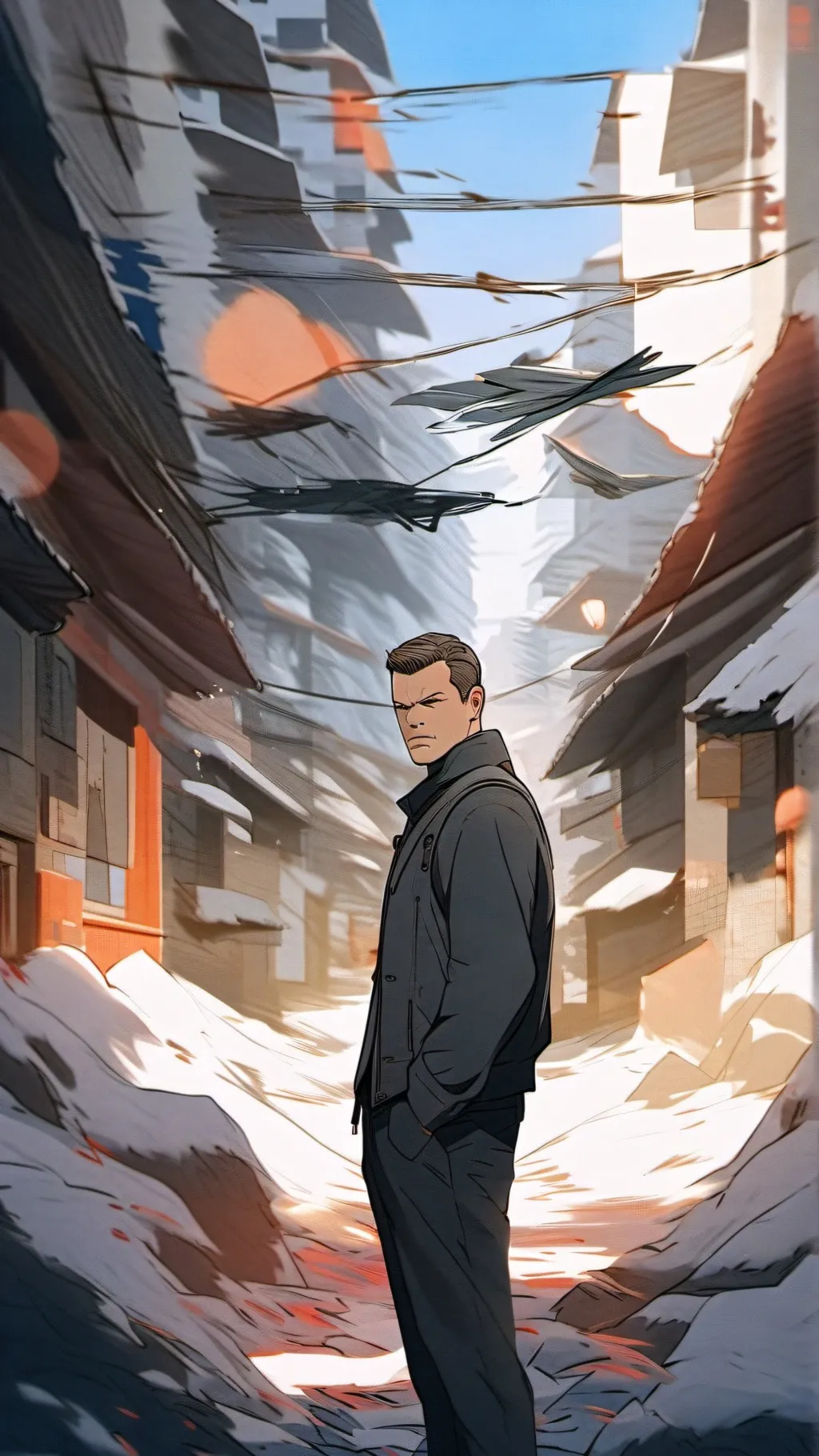 ai character: TheBourne identity background