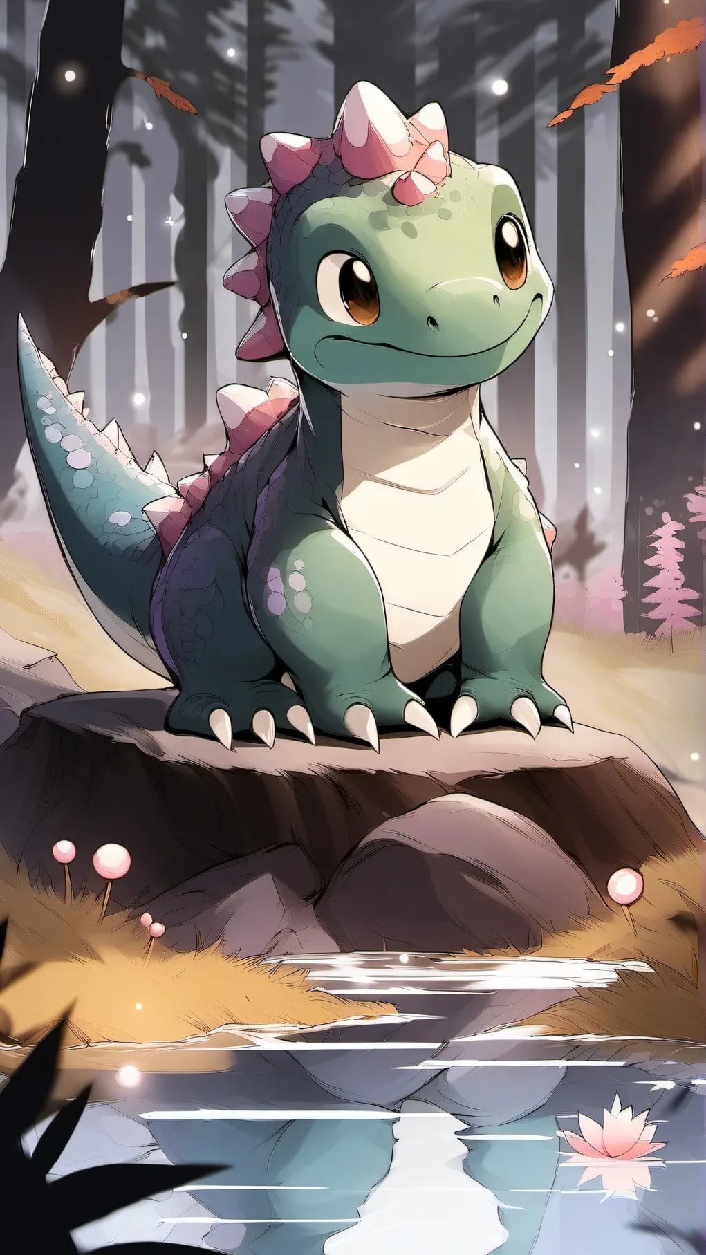 ai character: Green dino background